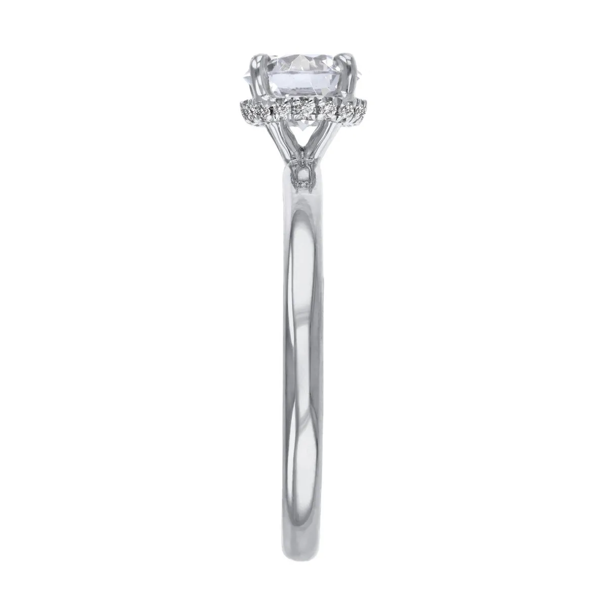 0-35ct Fleur Round Brilliant Cut Diamond Solitaire Engagement Ring | 18ct-White-Gold