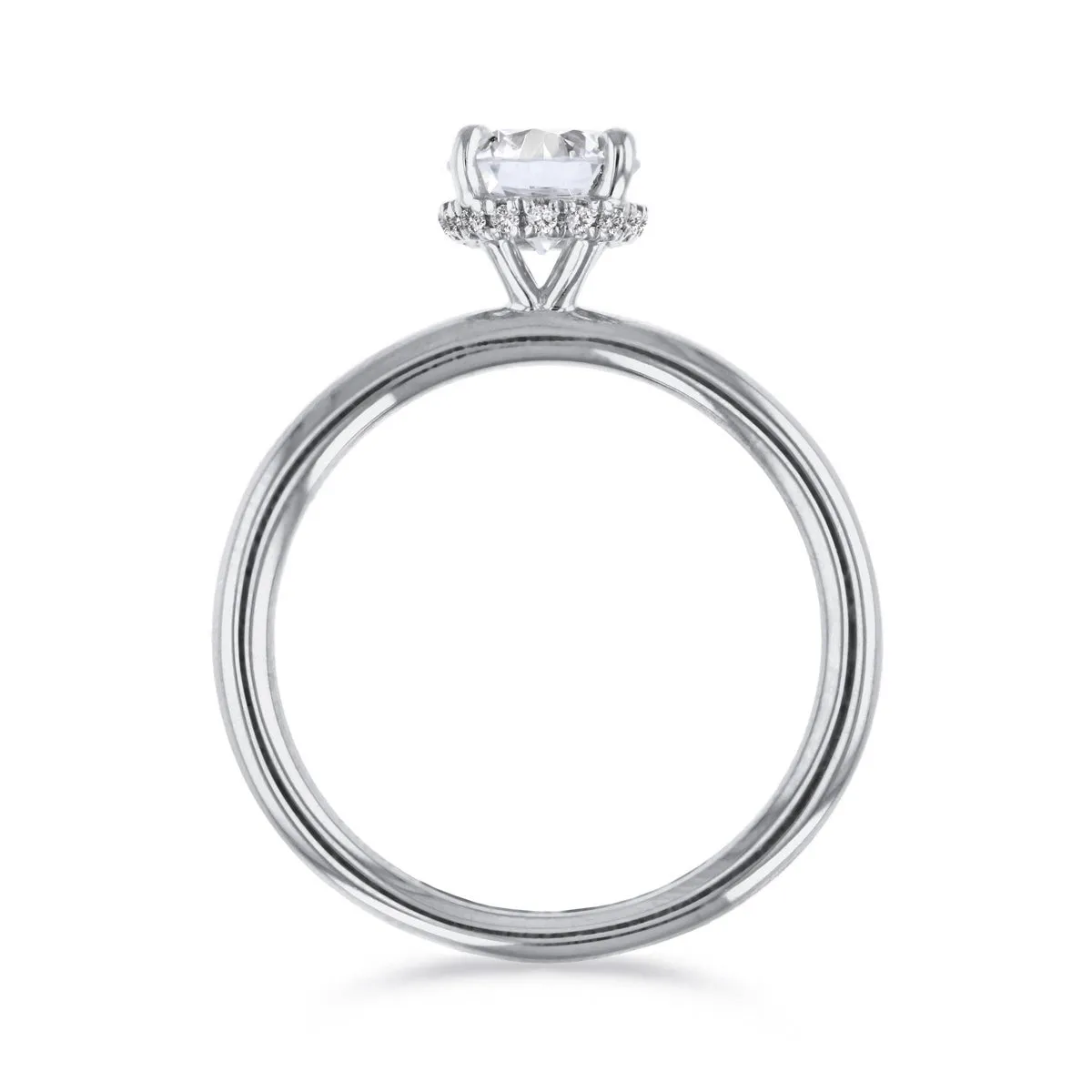 0-35ct Fleur Round Brilliant Cut Diamond Solitaire Engagement Ring | 18ct-White-Gold