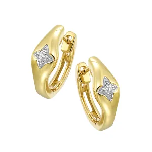 1/20 Ctw Diamond Hoop Earrings in 14 Karat Yellow Gold