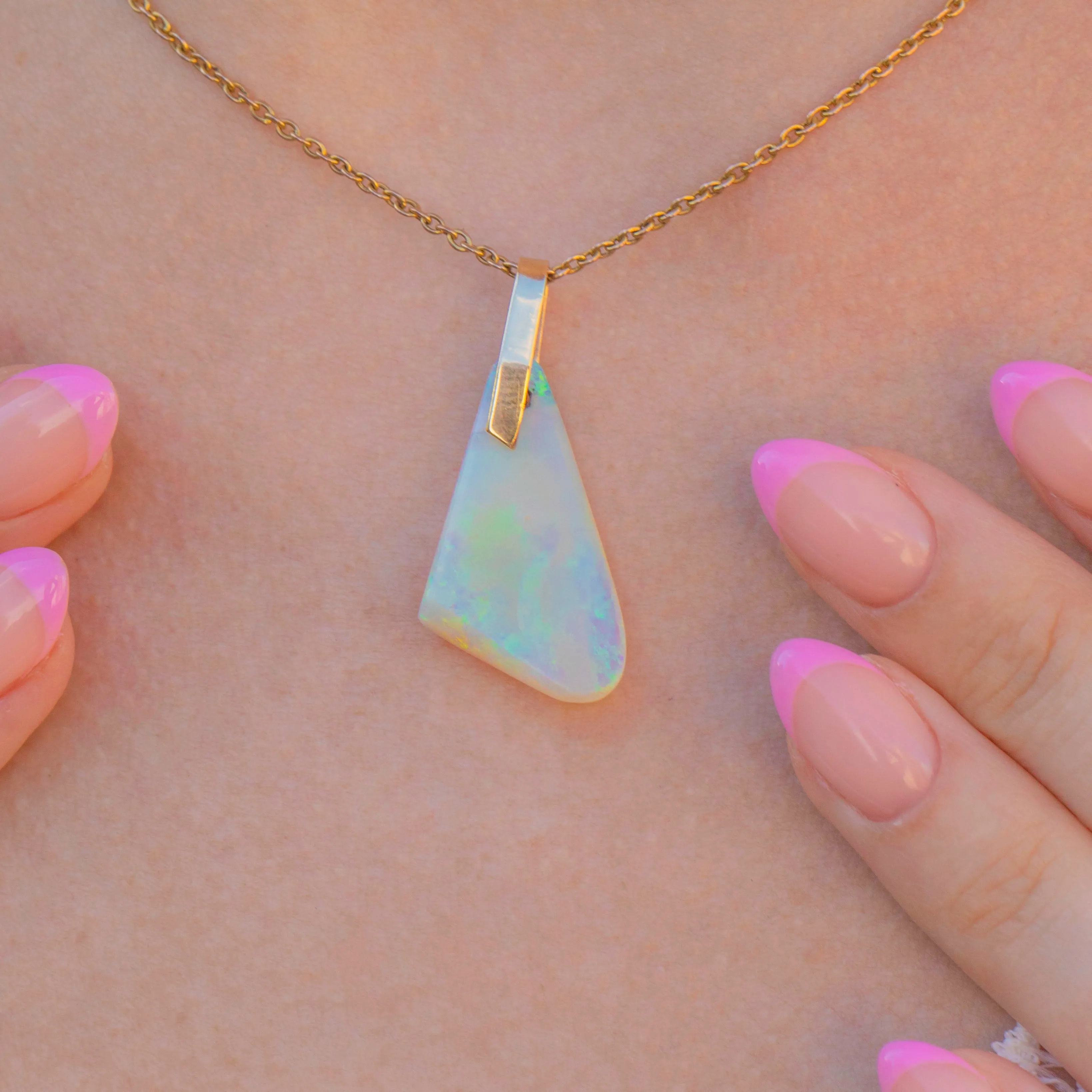 14ct Gold Solid Opal Pendant