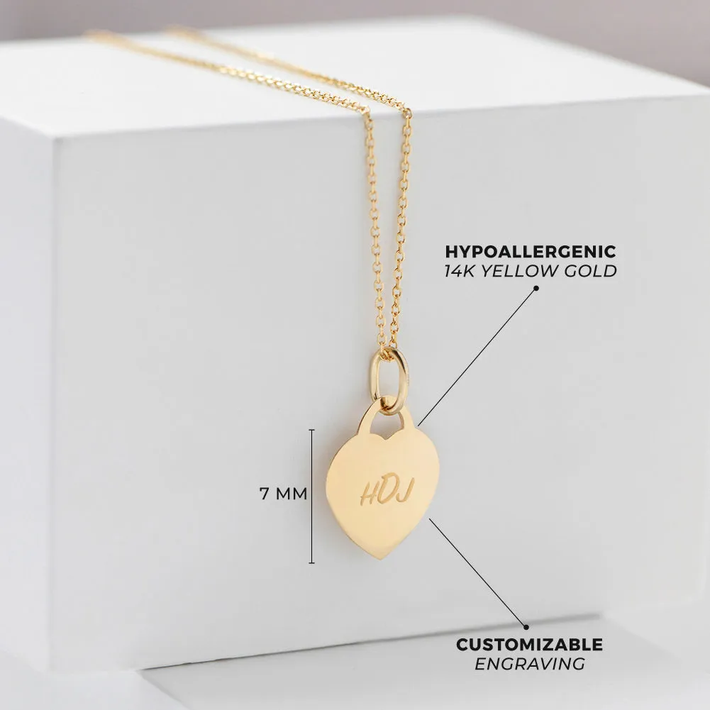 14k Gold Engraved Medal Heart Women's Pendant/Necklace