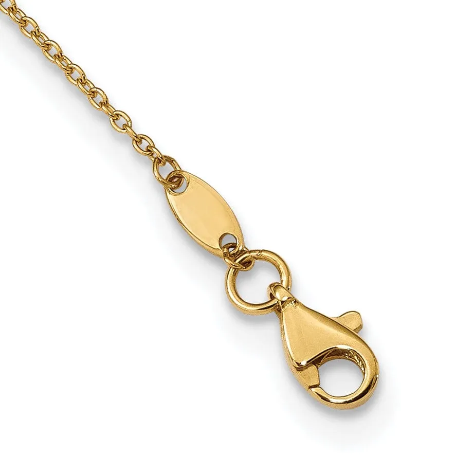 14k Two Tone Gold Satin Triangle Necklace