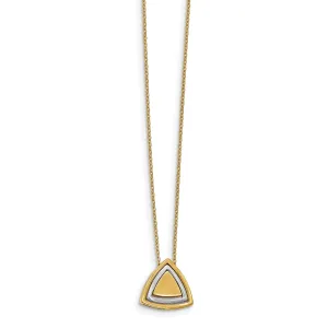 14k Two Tone Gold Satin Triangle Necklace