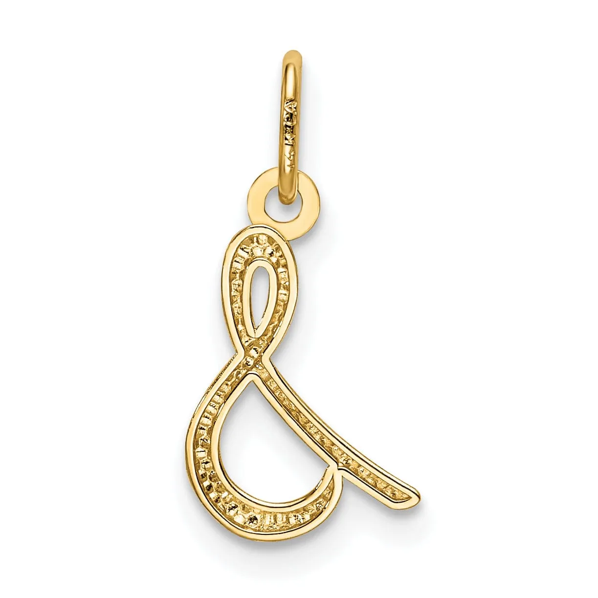 14K Yellow Gold Lower Case Script Letter S Initial Pendant