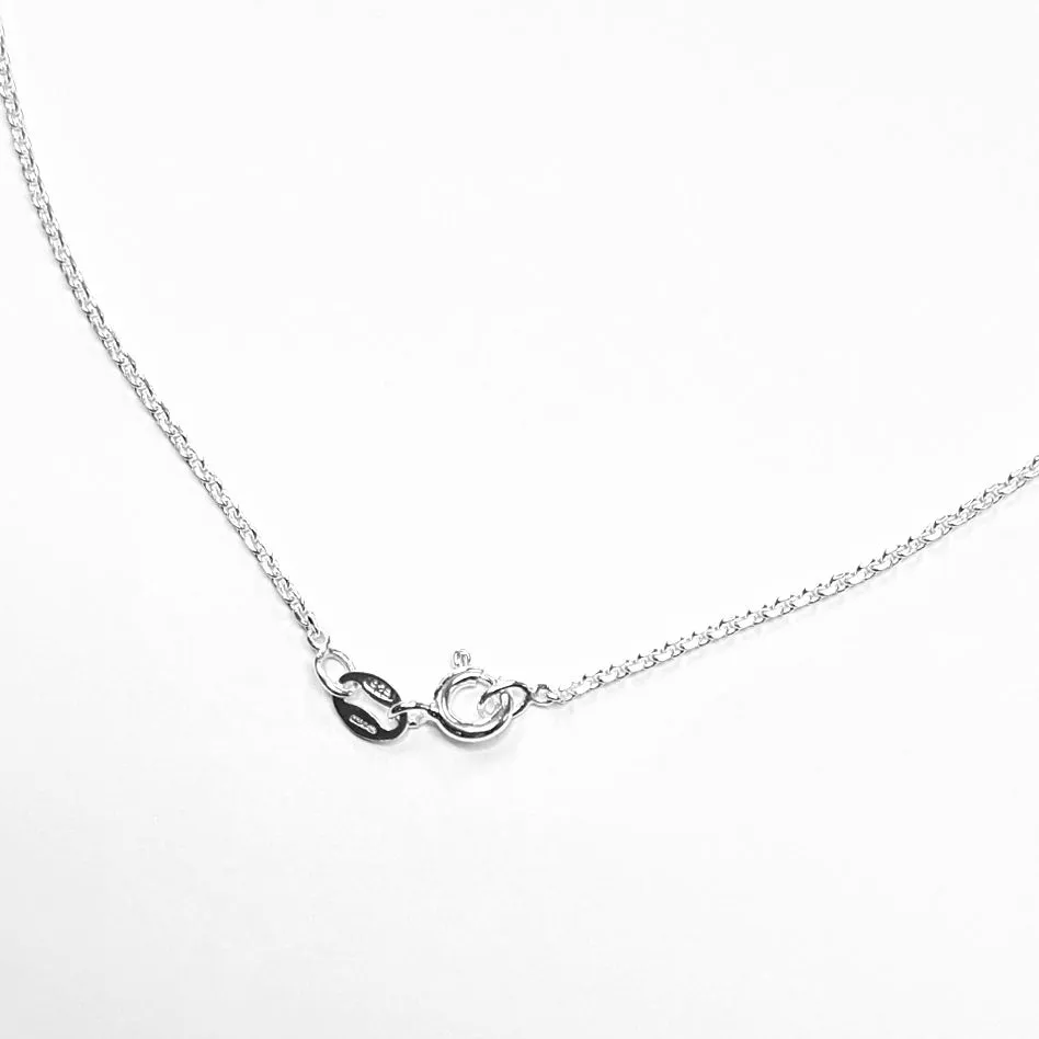 16"/41cm sterling silver diamond cut trace chain, suitable for pendants. 27474