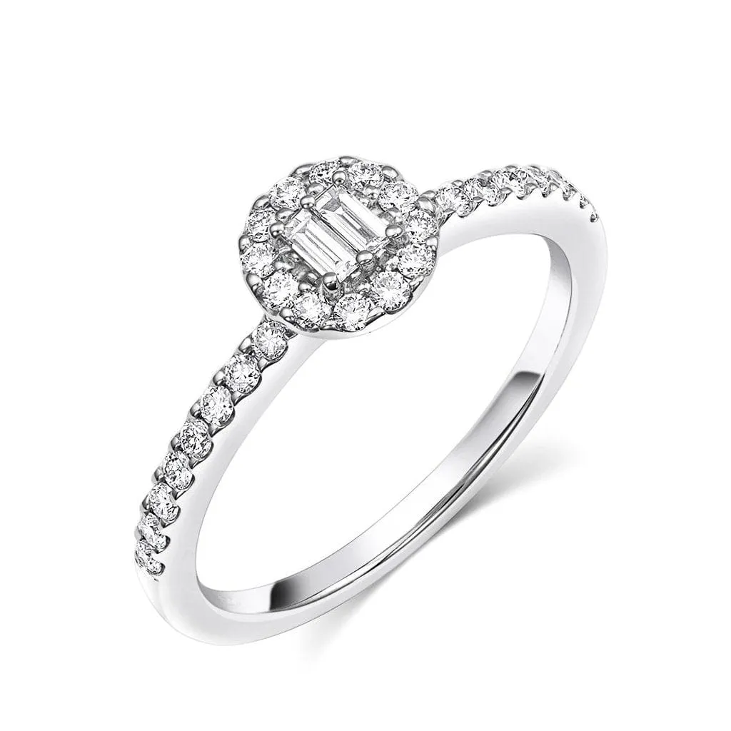 18kt White Gold 0.35ctw Halo Pavè Band