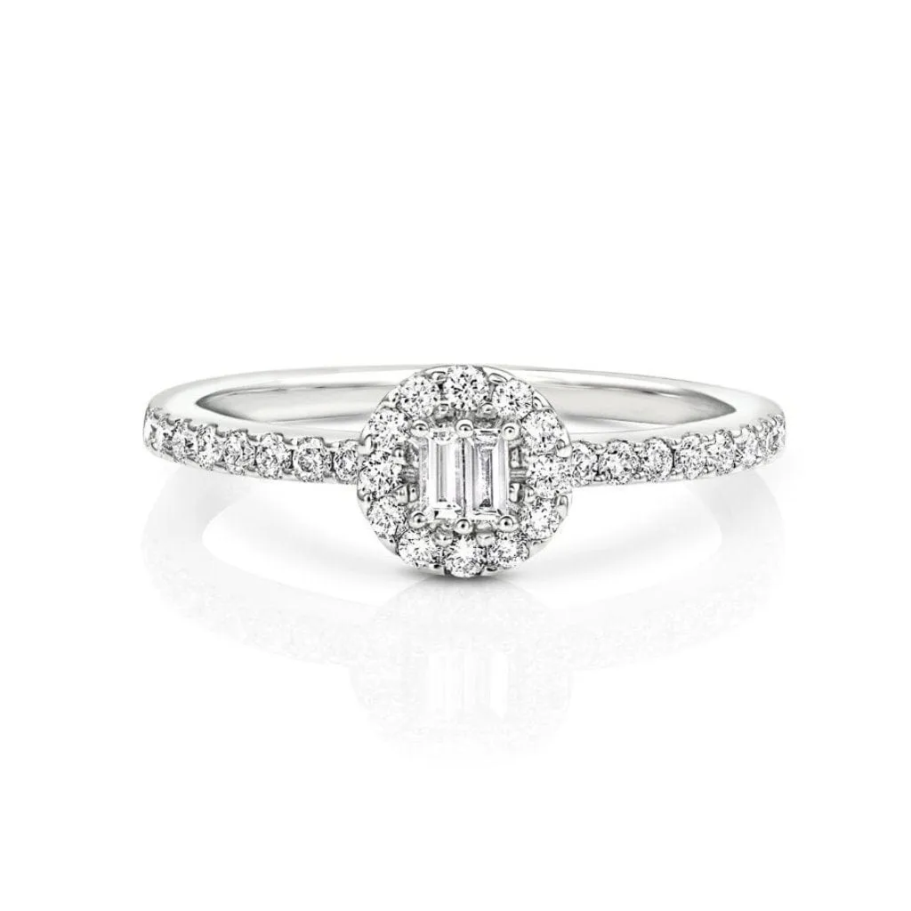 18kt White Gold 0.35ctw Halo Pavè Band