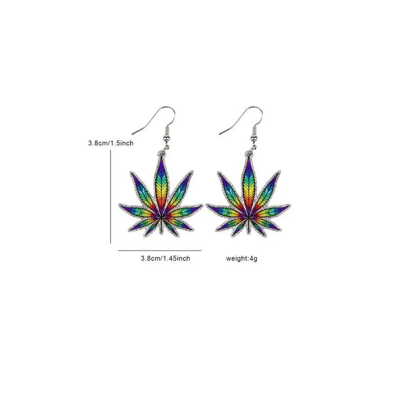 2024 New Arrivals LGBT Pride Rainbow Colored Acrylic Earrings - Fashionable Creative Love Drop-Shaped Earrings