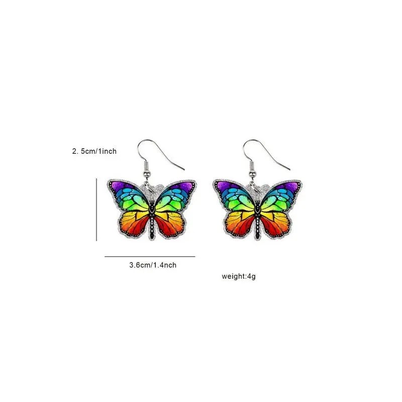 2024 New Arrivals LGBT Pride Rainbow Colored Acrylic Earrings - Fashionable Creative Love Drop-Shaped Earrings