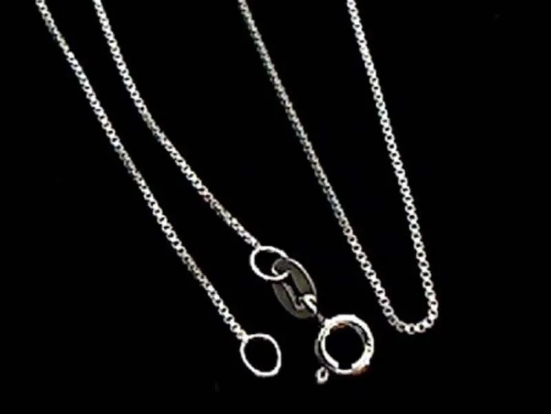 24" Thin Gauge .8mm Box Chain, Sterling