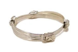 4 SILVER KNOT ELEPHANT HAIR BRACELETS