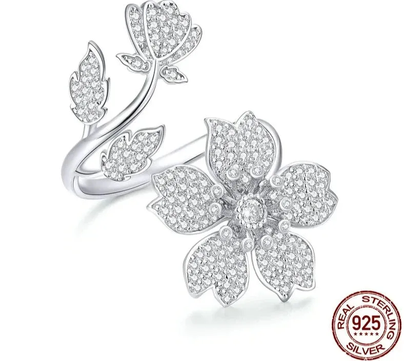 925 Sterling Silver Spring Open Ring