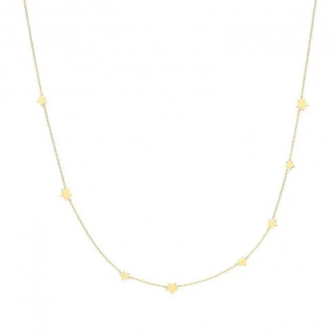 9ct Yellow Gold Plain Star Necklet NK424