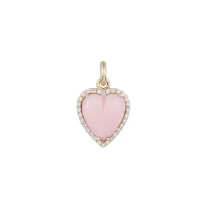 Alana Heart Charm - Pink Opal and Diamond