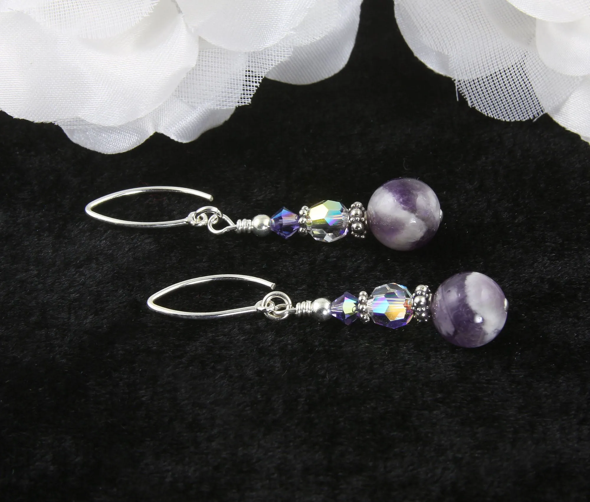 Amethyst Crystal Gemstone Earrings