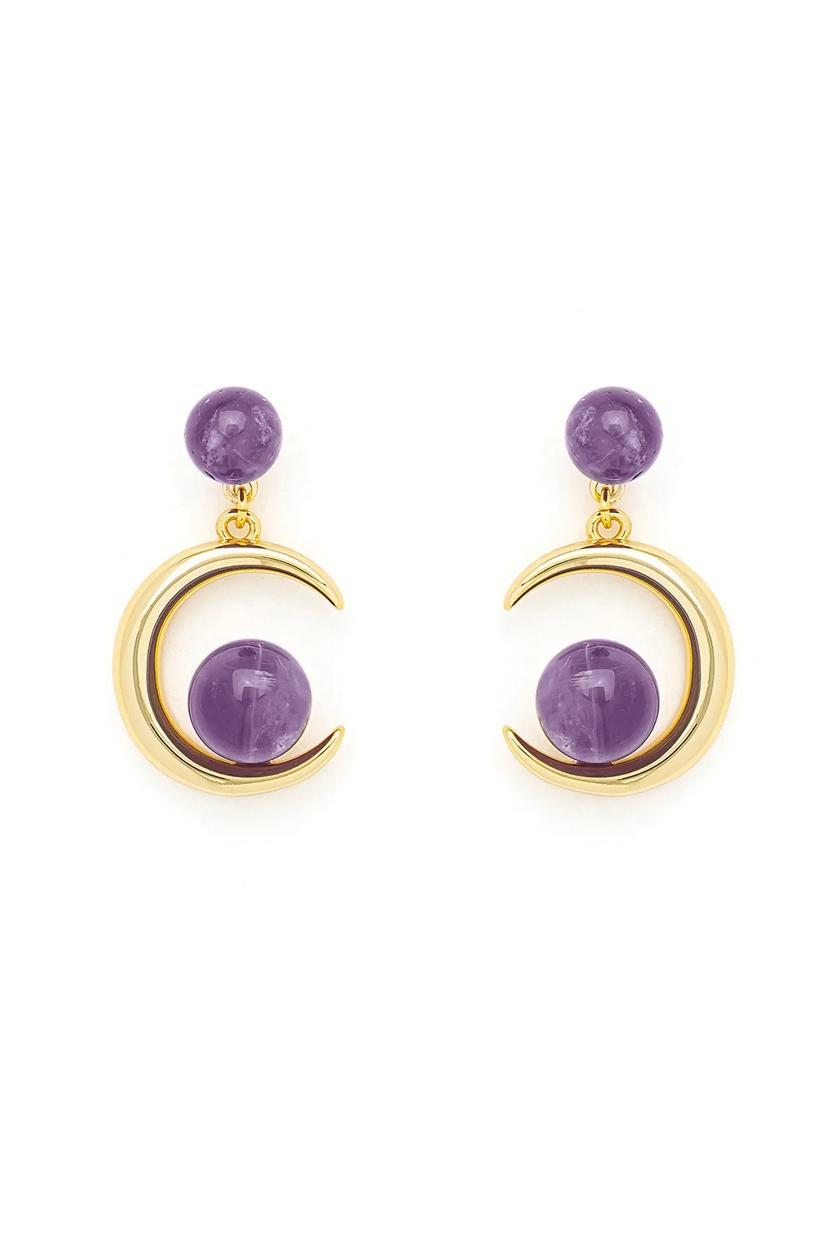 Amethyst Semi Precious Stone Earrings