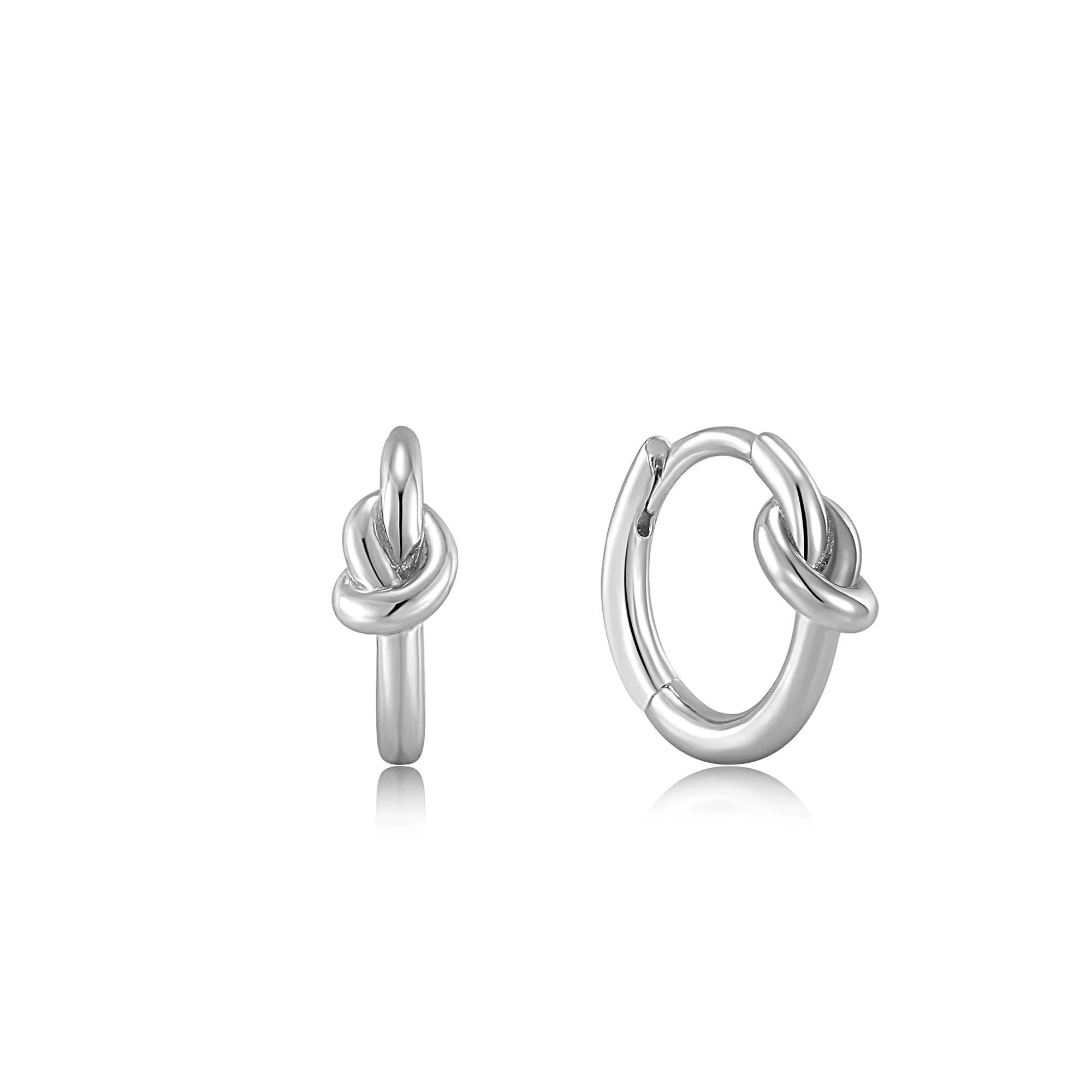 Ania Haie Silver Knot Huggie Hoop Earrings