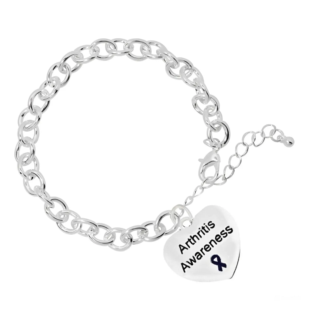 Arthritis Heart Charm Chunky Link Style Bracelets