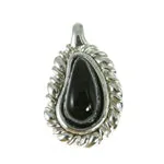 Asymmetrical Black Onyx Teardrop Pendant