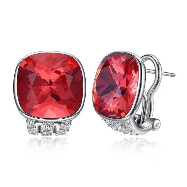 Austrian Crystal 925 Sterling Silver Colorful Fine Earrings