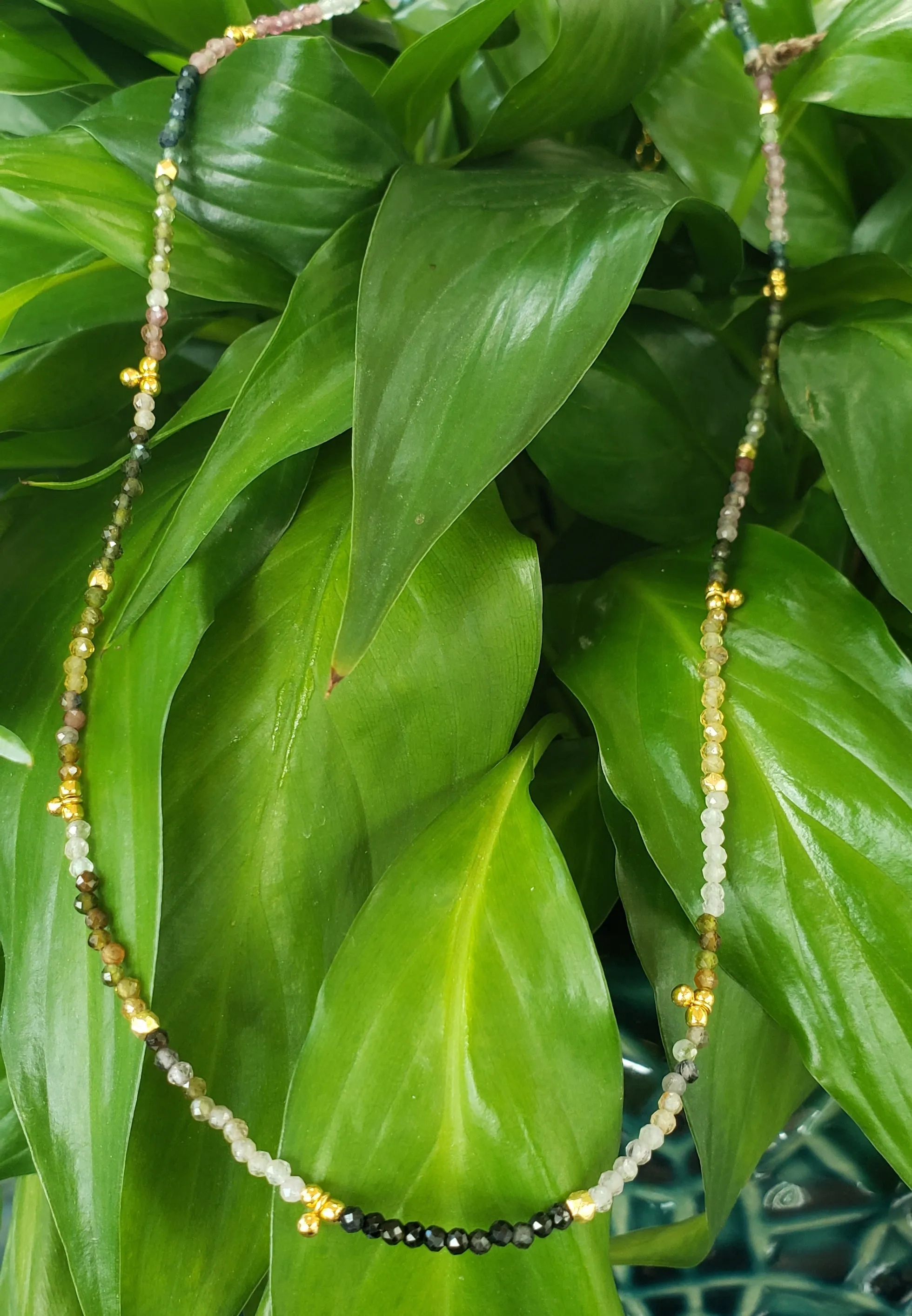 AVF Rainbow Tourmaline Beaded Necklace (SI2351)