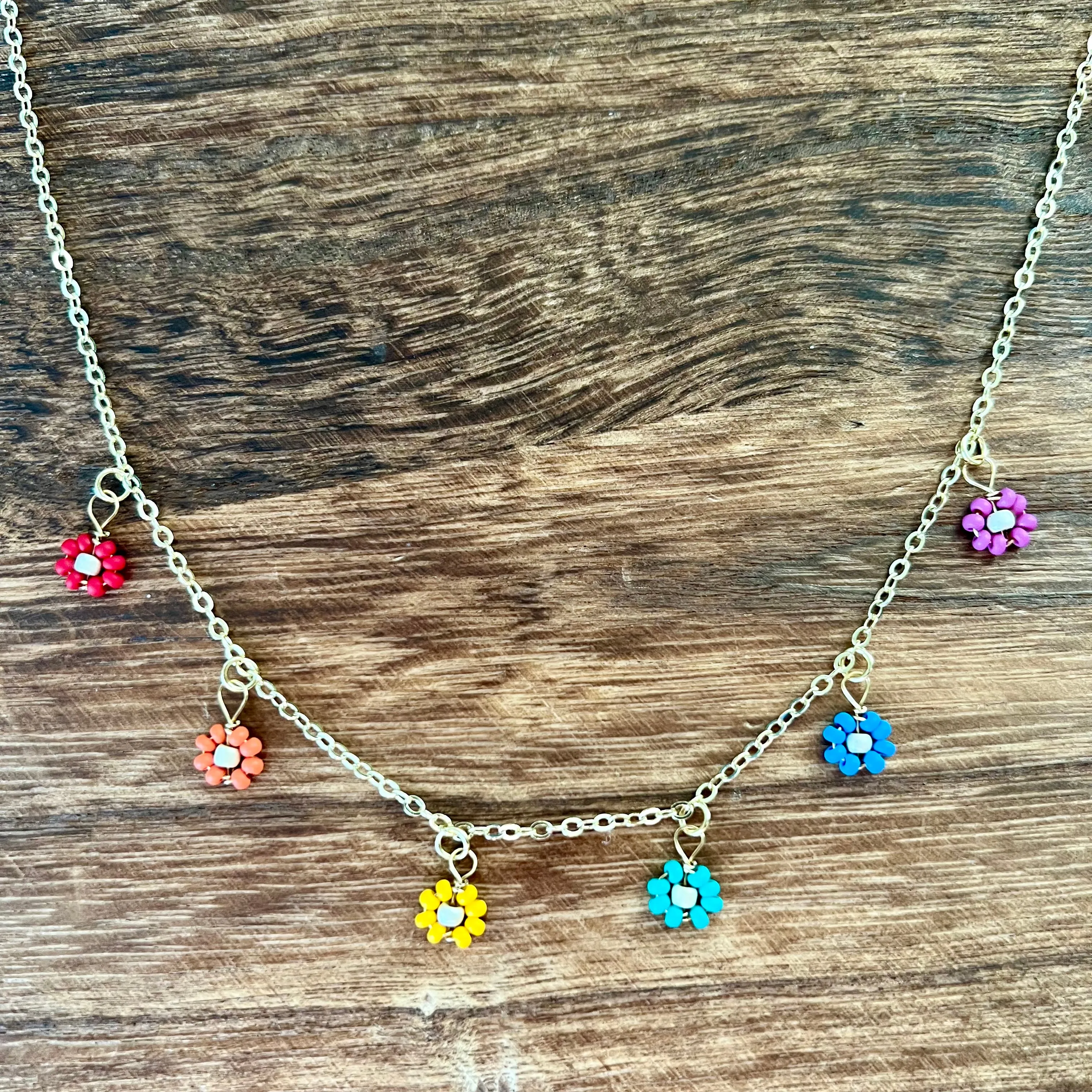 Beaded Daisy Necklace