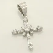 Beautiful Multi Stone CZ Sterling Cross Pendant