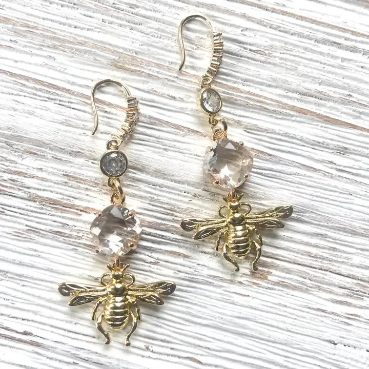 Bee Crystal Earrings