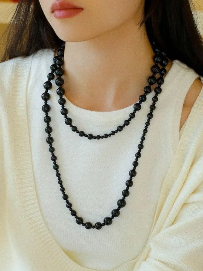 Black Agate Long Necklaces