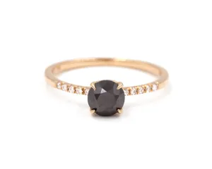 Black Diamond Solitaire Ring (Ready to Ship size 6.25)