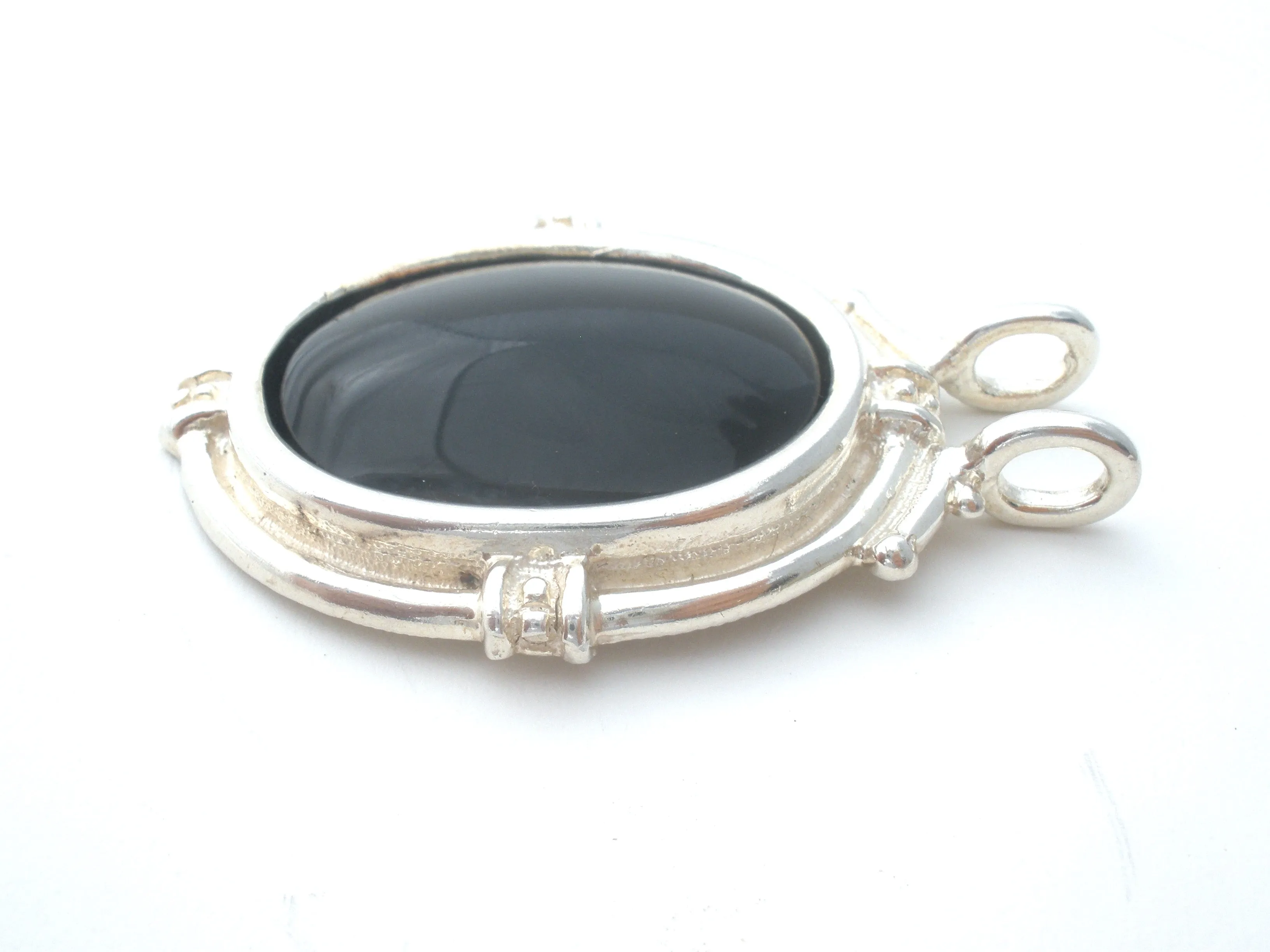 Black Onyx Pendant Slide Vintage