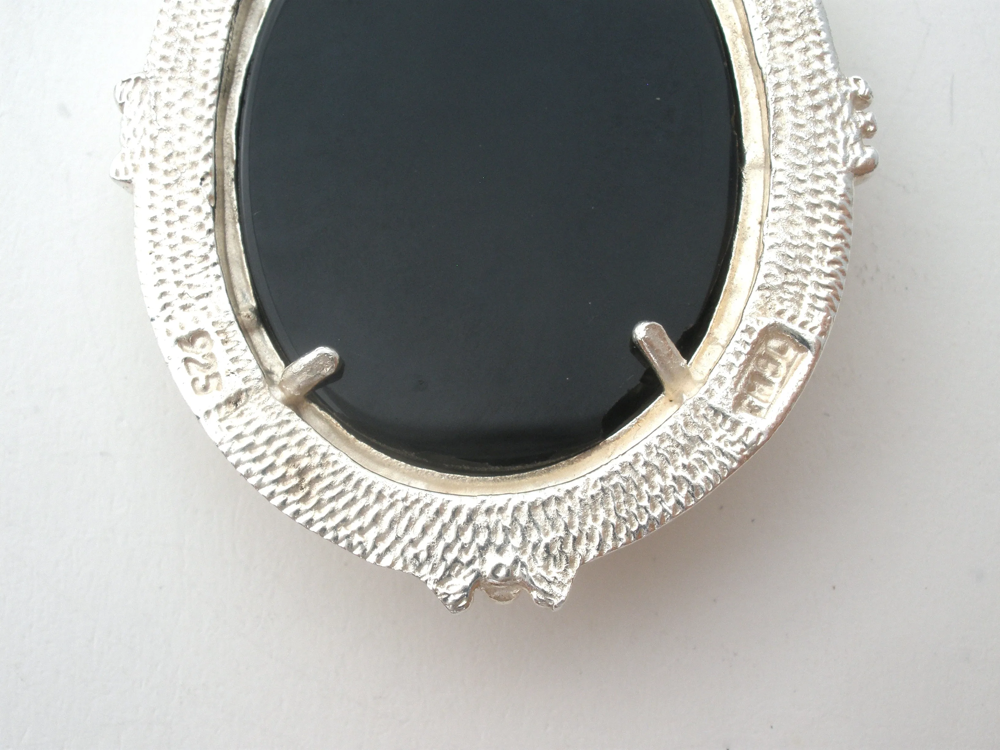 Black Onyx Pendant Slide Vintage