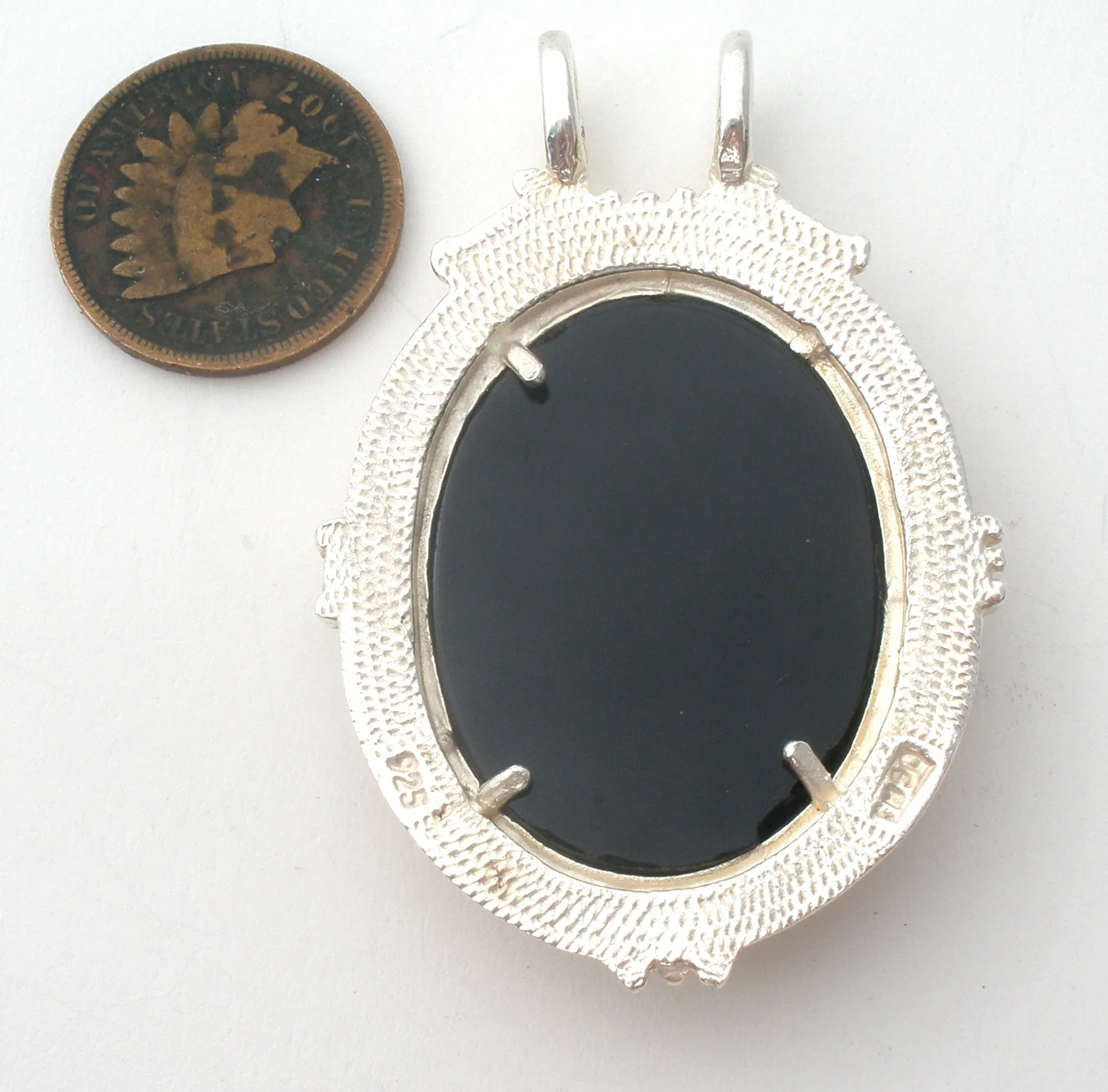 Black Onyx Pendant Slide Vintage