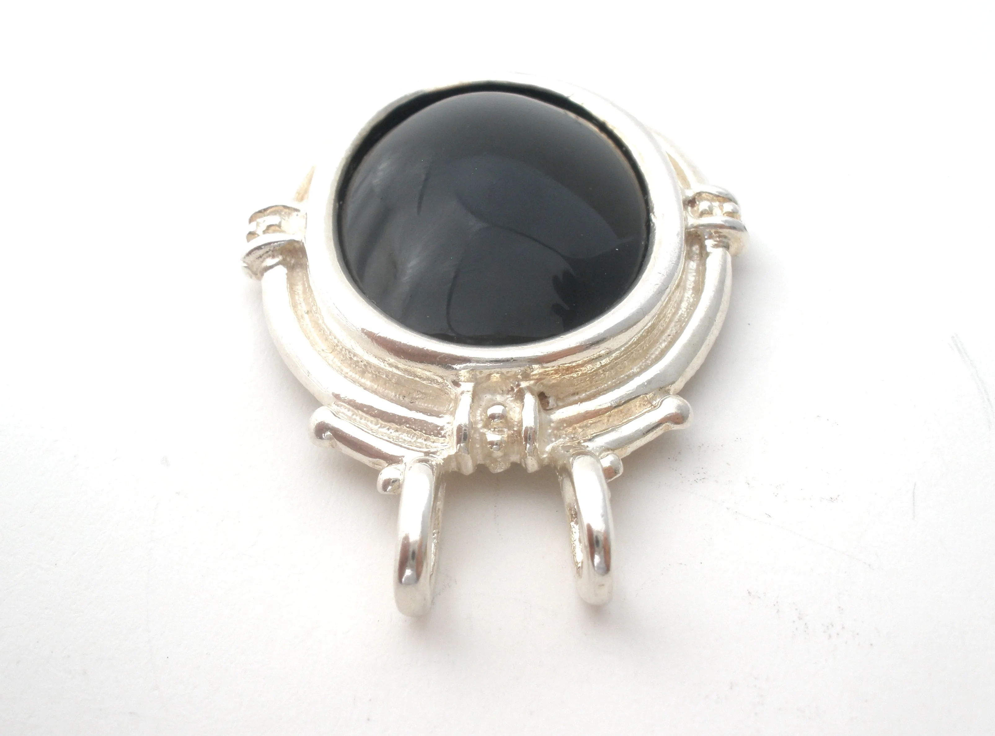 Black Onyx Pendant Slide Vintage