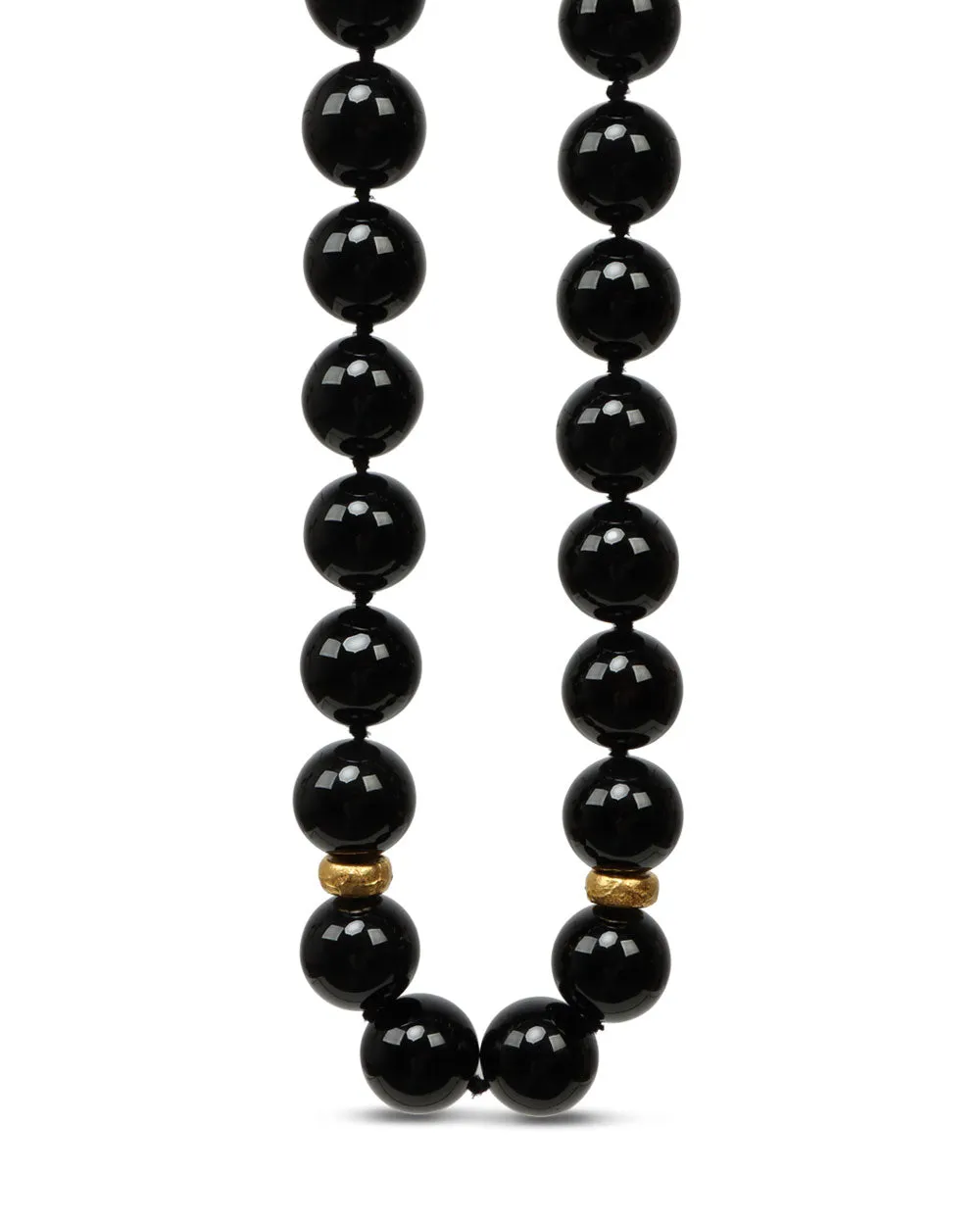 Black Spinel Rondel Beaded Necklace