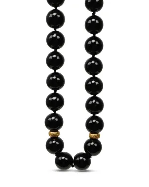 Black Spinel Rondel Beaded Necklace