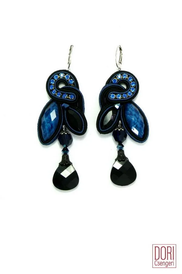 Blue Glam Drop Earrings