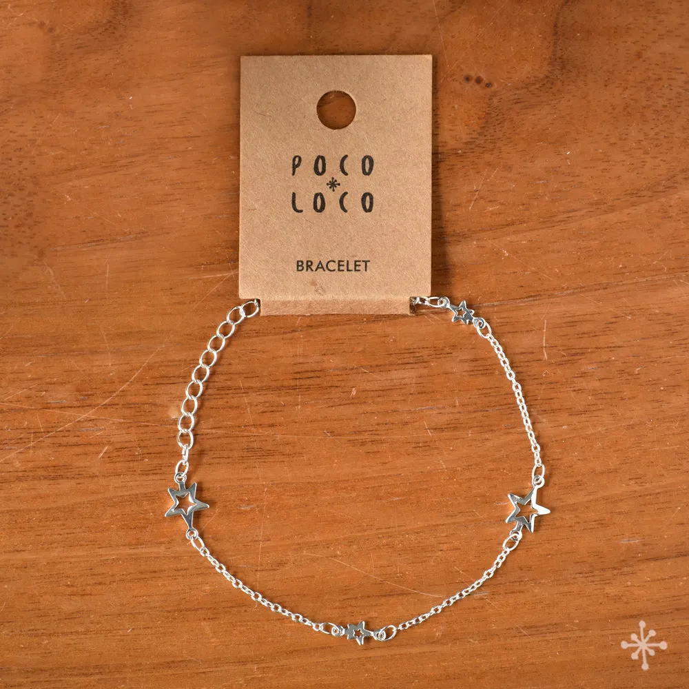 Chain Bracelet Silver - Stars Flat