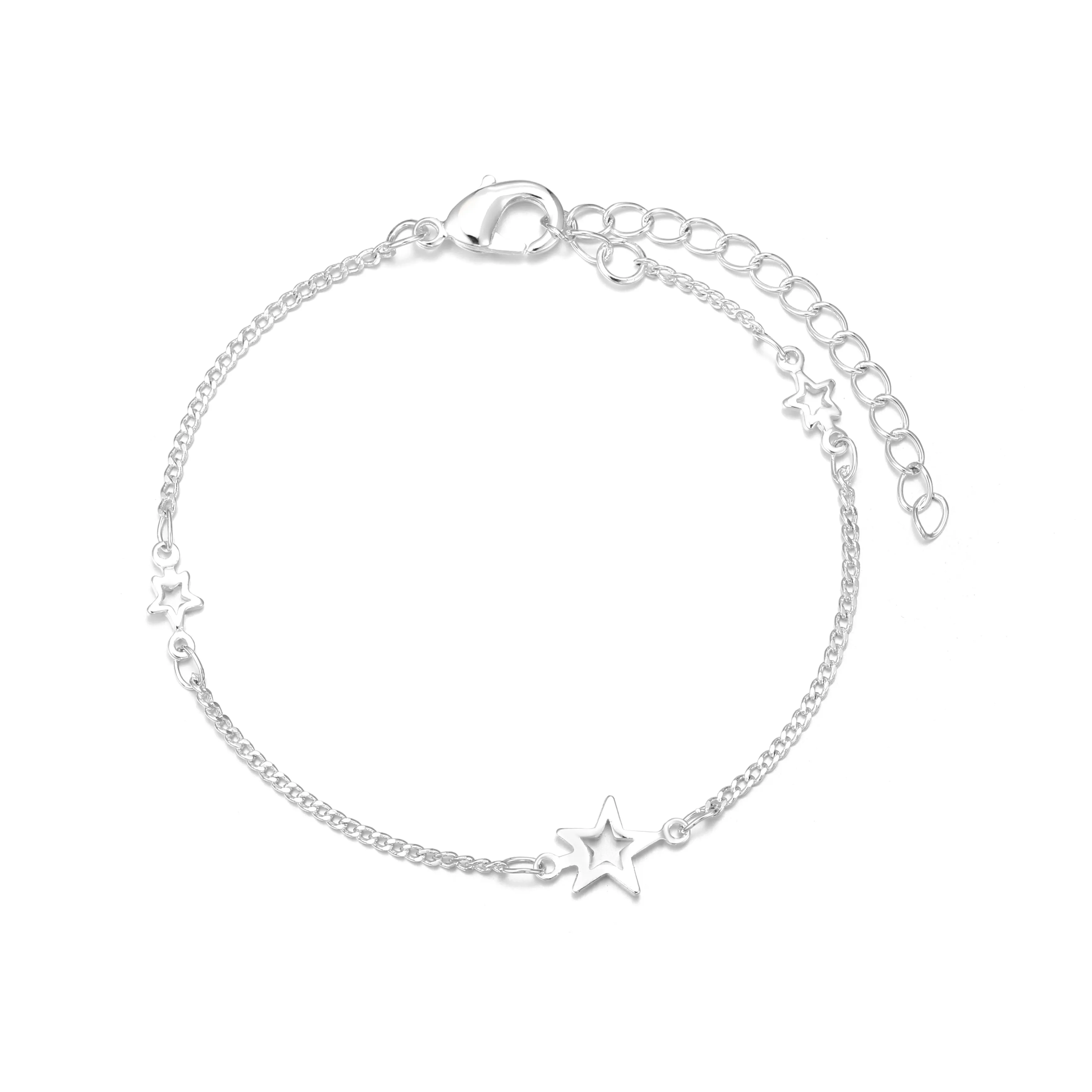 Chain Bracelet Silver - Stars Flat