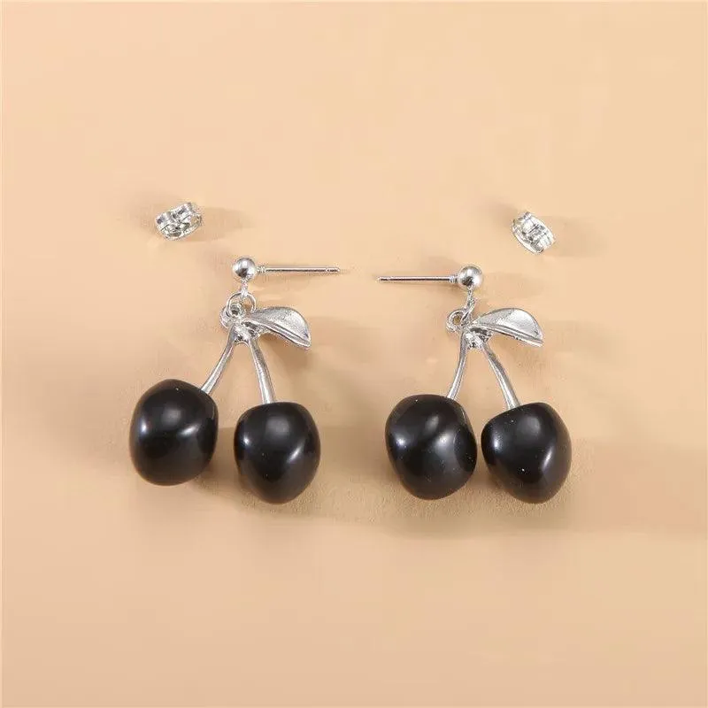 Cherry Drop Earrings: Korean Fruit Jewelry for Fashionable Trendsetters