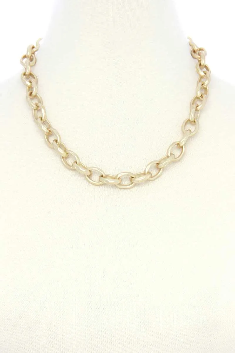 Circle Link Metal Necklacecircle Link Metal Necklace