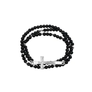 Cross Bracelet: King Silver Jet