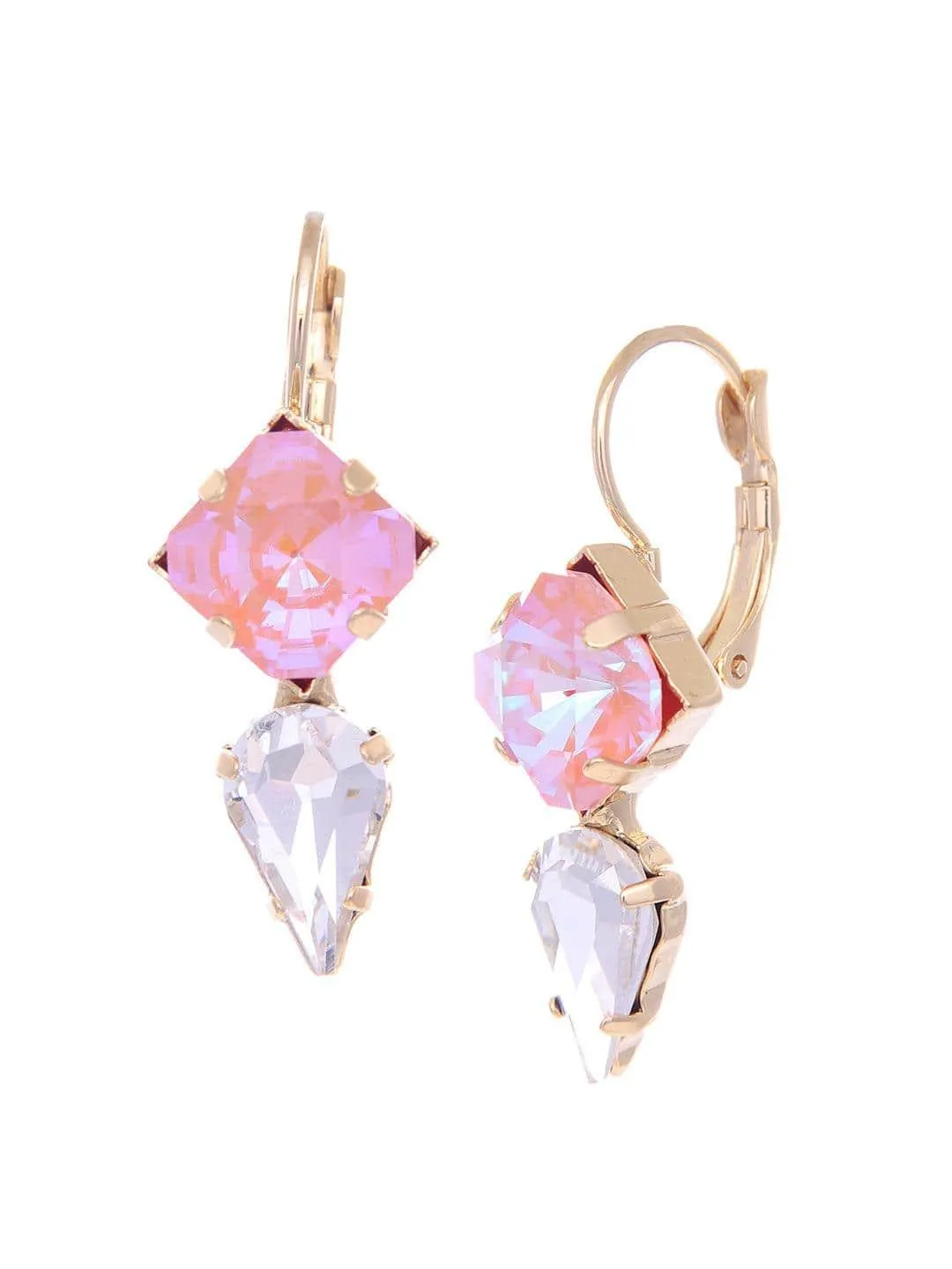 Crystal Bullet Earrings Pink