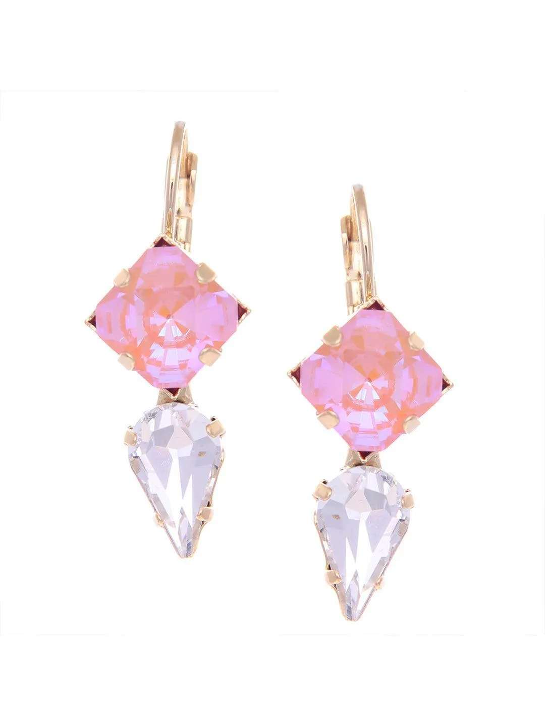 Crystal Bullet Earrings Pink