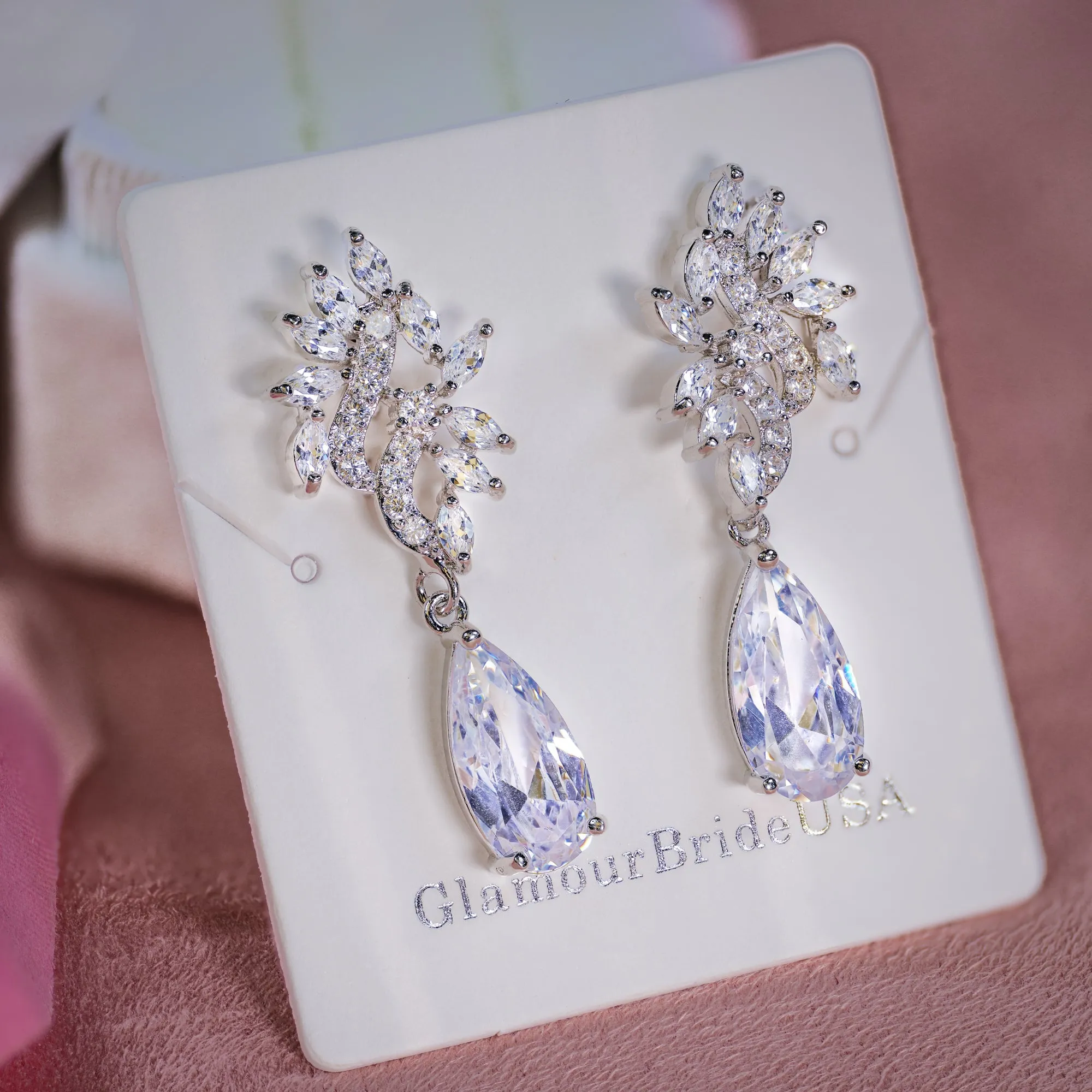 Crystal Drop Earrings - Christina