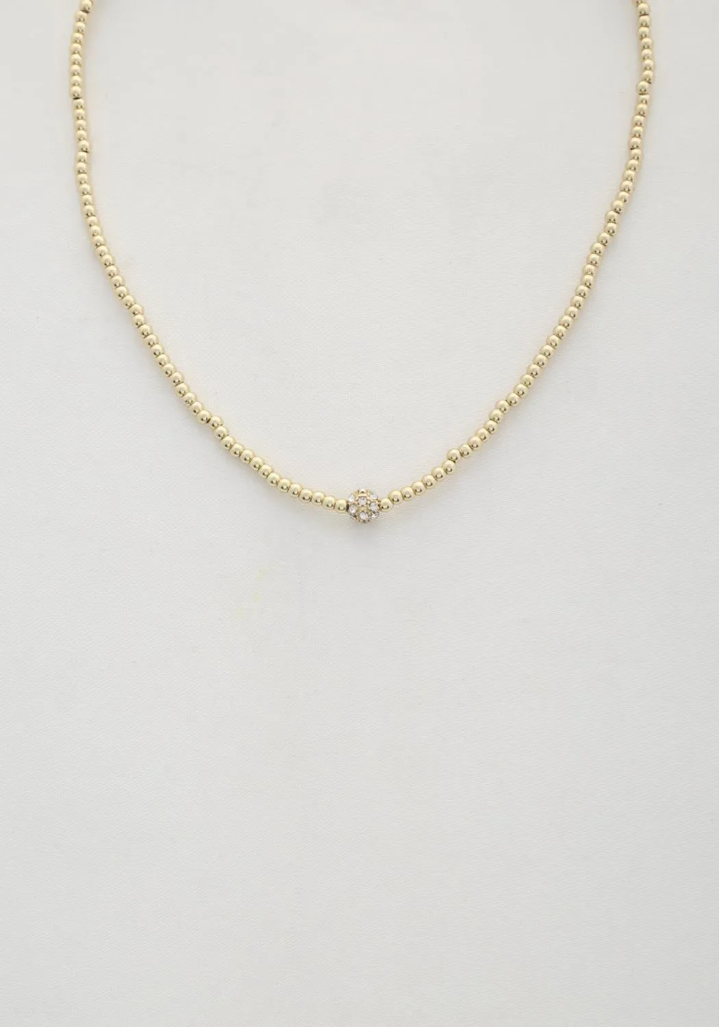 Dainty Round Coin Beaded Necklace