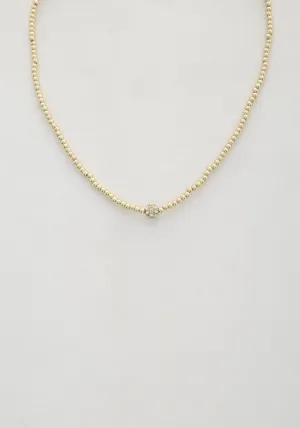 Dainty Round Coin Beaded Necklace