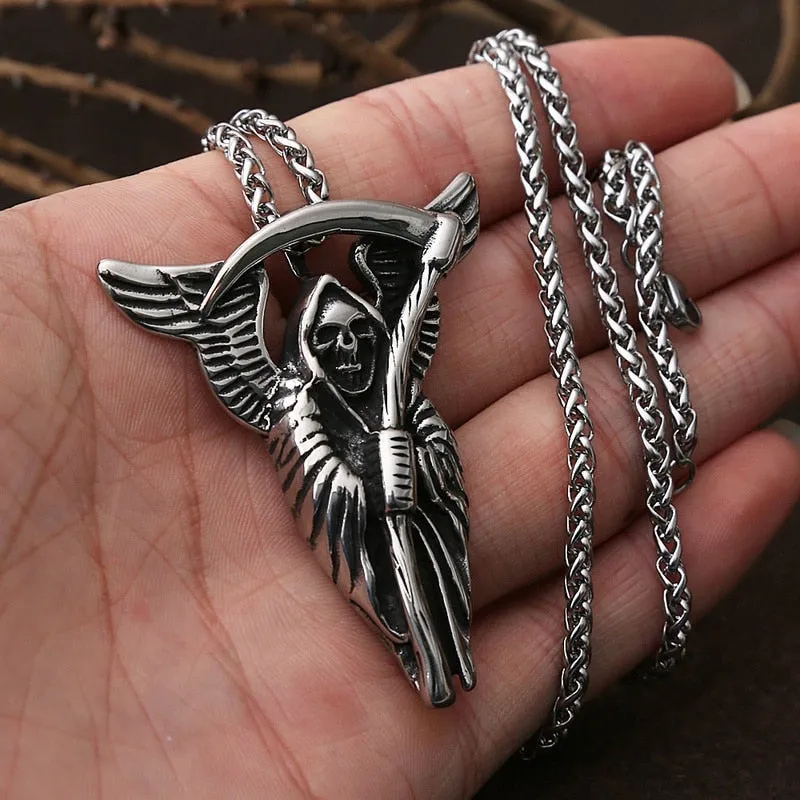 Death Sickle Skull Necklace