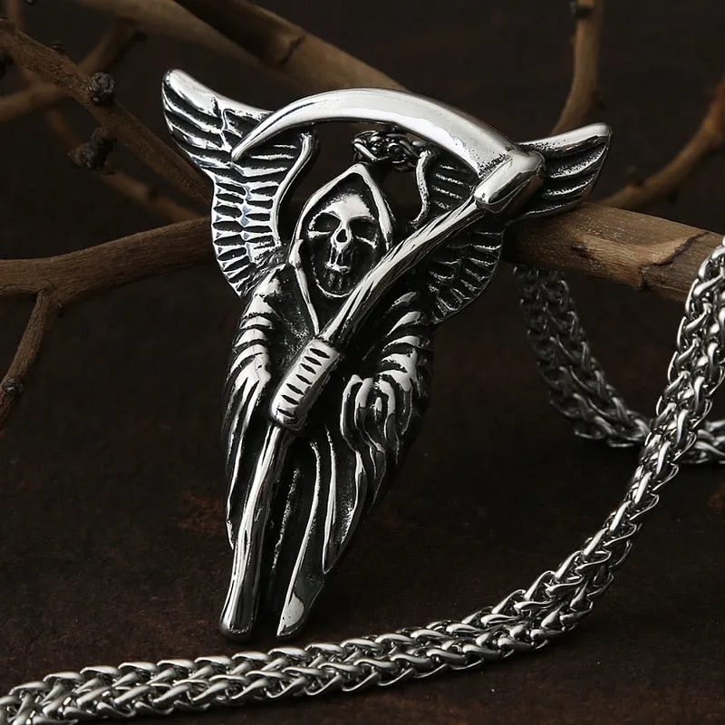 Death Sickle Skull Necklace