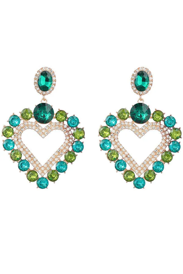 Diamond Heart Shaped Earrings